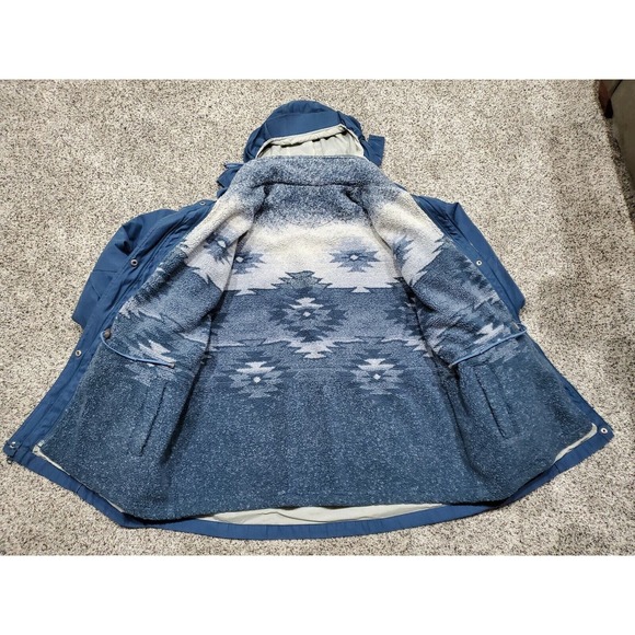 Vintage Cabelas Womens Outerwear Aztec Lined Sherpa Jacket Size L Blue - Picture 4 of 7